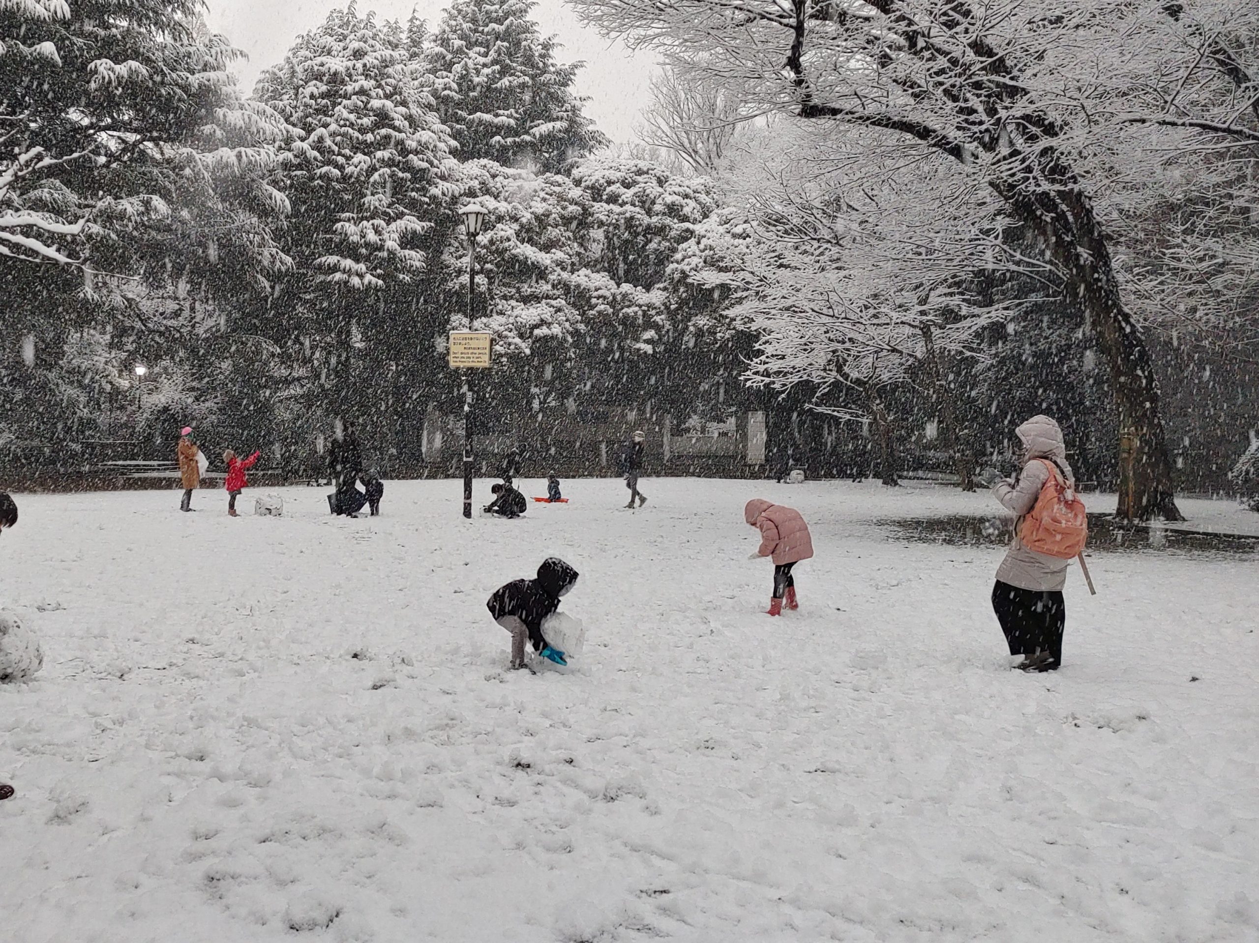 1月 広場　雪遊び